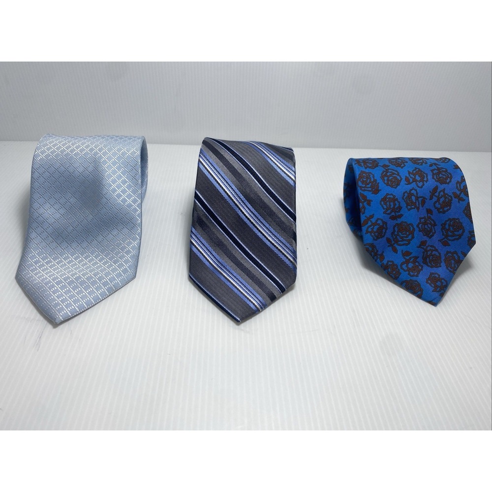 Lot Of 3 Men's Blue Ties #3